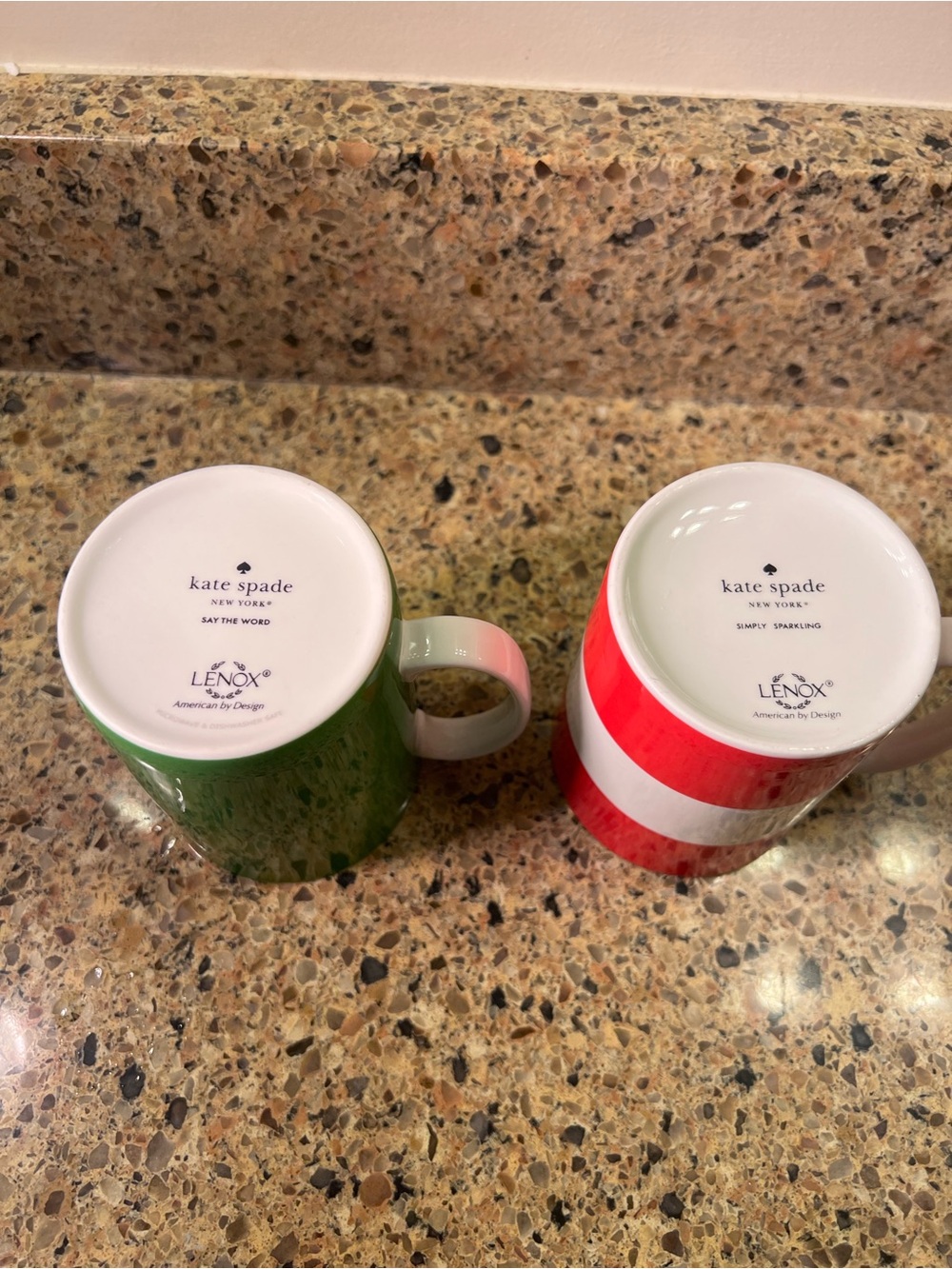 Kate Spade by Lenox green and red striped mug duo with gold accents - Picture 7 of 10